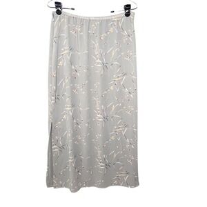 KathieLee Vintage 90s Sage Green Floral Maxi Skirt 14 Cottagecore Fairy Romantic